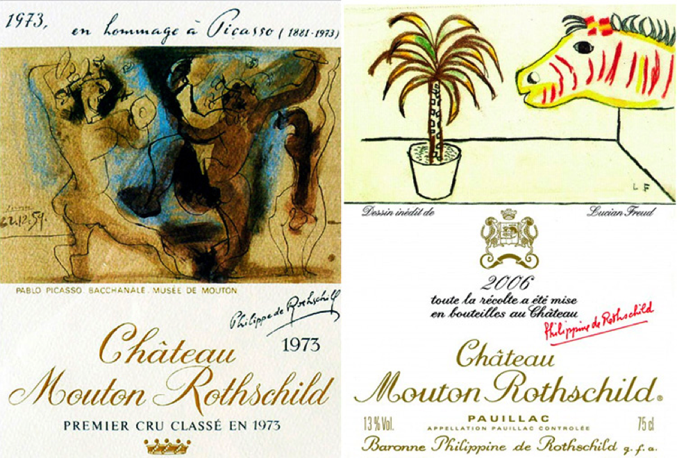 Этикетки Пабло Пикассо и Люсьена Фрейда