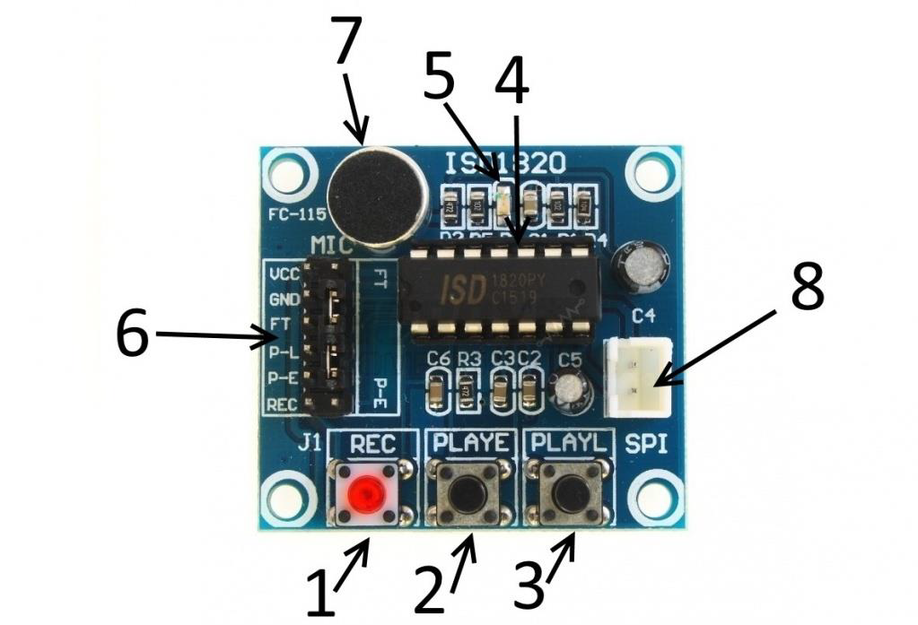 Схема подключения isd1820