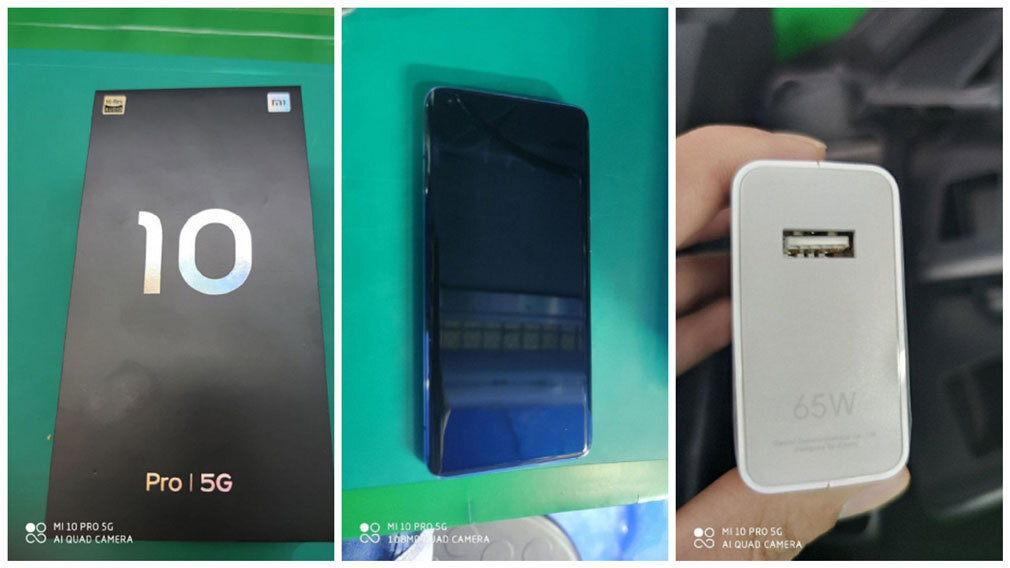 Внешний вид Xiaomi Mi 10, его коробки и зарядного устройства