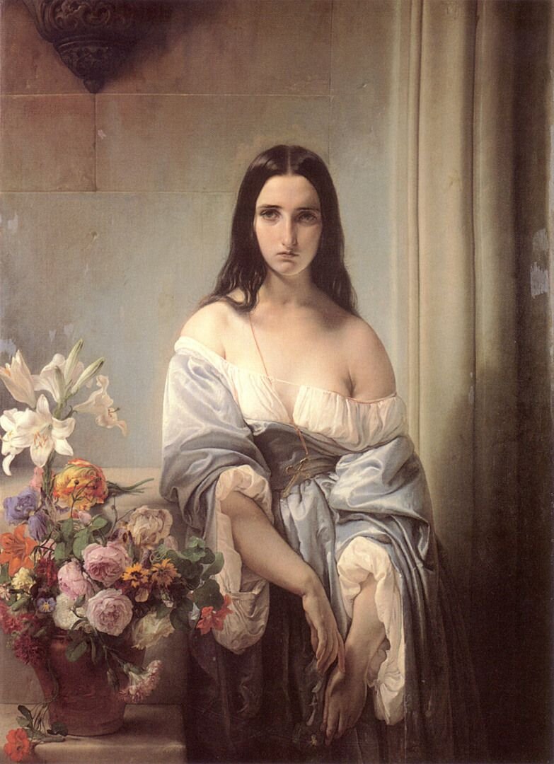 Francesco Hayez. Девушка и цветы!