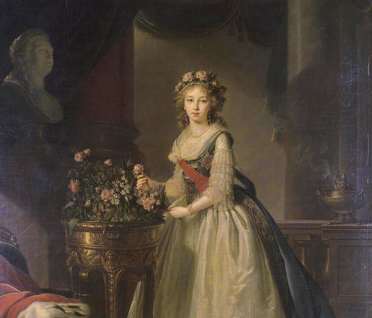 Виже Лебрен "Портрет великой княгини Елизаветы Алекссевны" (фрагмент), последняя картина которой любовалась Екатерина II