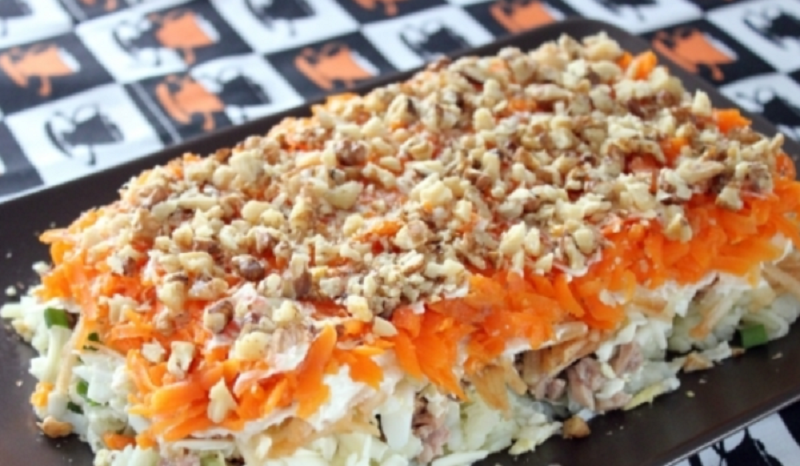 Очень вкусный салат с печенью трески к любому празднику