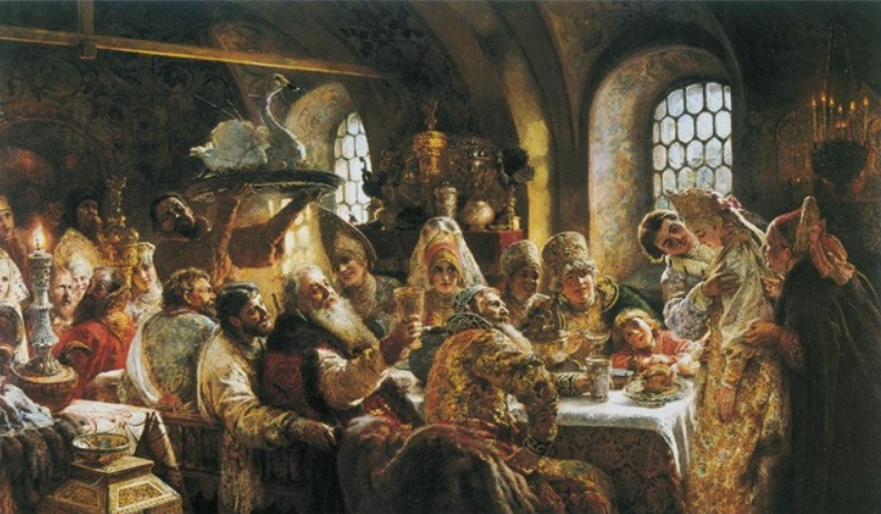 «Свадебный пир в боярской семье XVII столетия».Маковский К. Е. 1883.