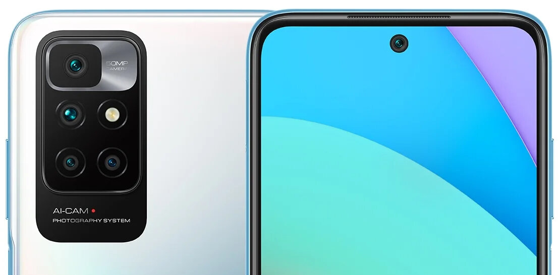Не маленький блок камер и фронтальная камера Redmi 10 