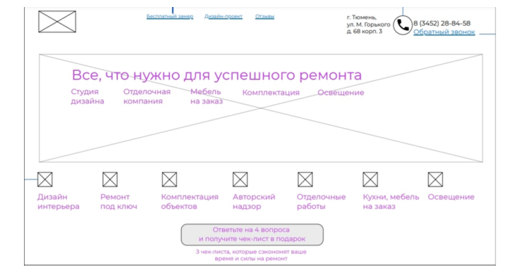 Прототип лендинга в интеллект-карте