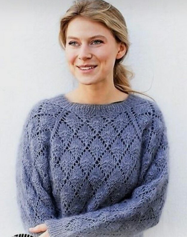 Пуловер регланом сверху.