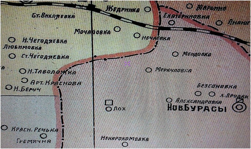 Карта населенных пунктов Саратовской губернии 1928 г.
