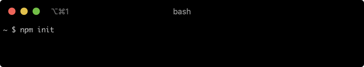 Команда для создания нового package.json