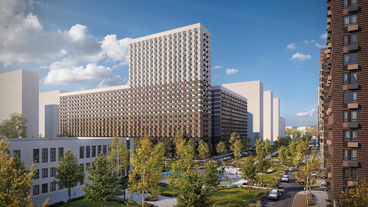 3D-визуализация проекта «Белая Дача парк» в Котельниках. Цены на квартиры здесь начинаются от 2,6 миллиона рублей*