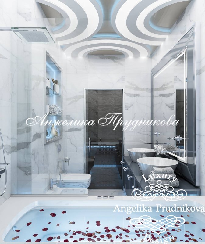 На фото: Дизайн ванной комнаты с отделкой натуральным камнем