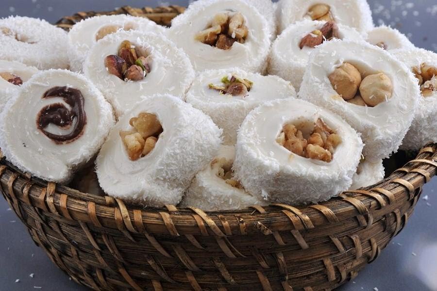 Кокосовый рахат лукум с грецким орехом  
