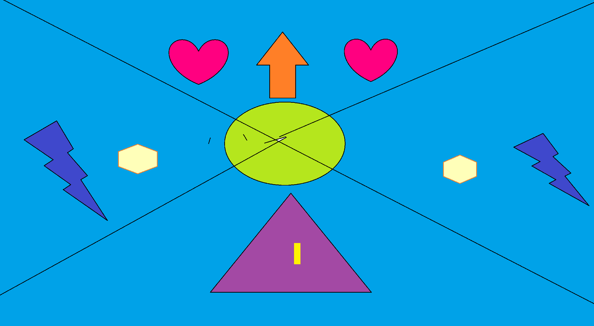Это первая самостоятельна картина среднего сына (5 лет) в программе Paint. 