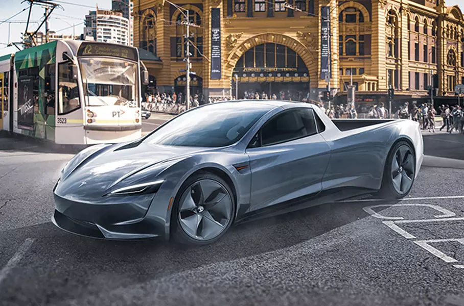 Tesla Ют Tesla, построенный в стиле и на агрегатах будущего Roadster? Почему бы и нет: полный привод, 10 000 Нм тяги и 1,9 секунды разгона до «сотни». Именно то, что надо!