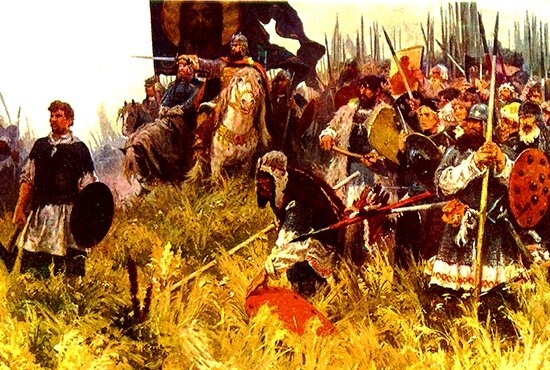 «Утро на поле Куликовом». Художник А. П. Бубнов