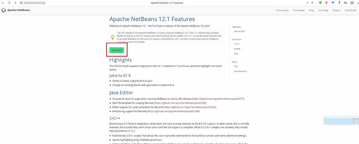 Сайт Apache NetBeans (Download)