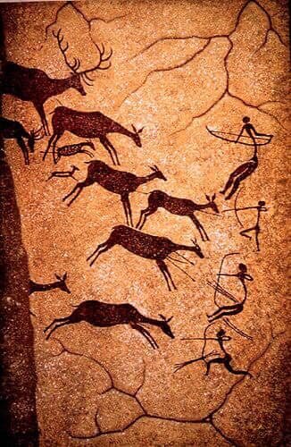 Mesolithic. Hunting Scene, Los Caballos, Spain 10,000-9000 BCE