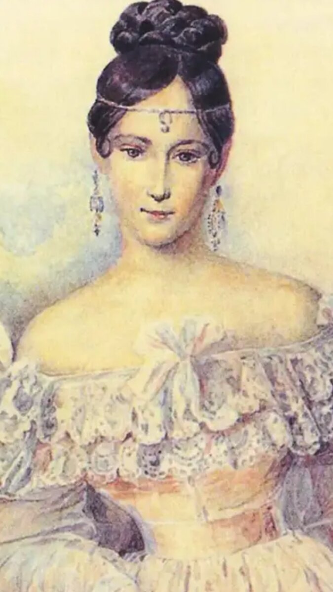 Портрет Н. Гончаровой. А. П. Брюллов.