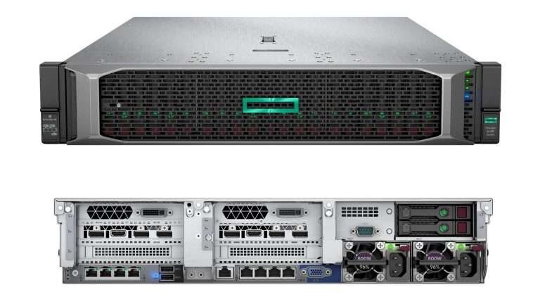 HPE Proliant DL385 Gen10: передняя и задняя часть корпуса
