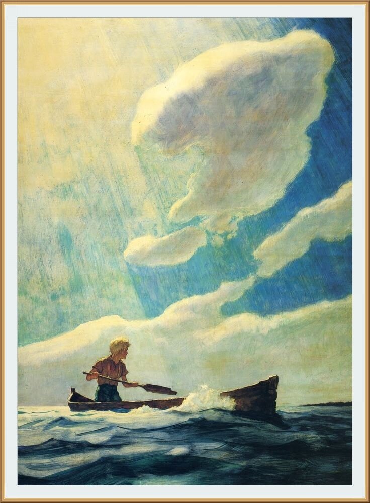 Иллюстрация от художника Ньюэлла Конверса Уайета / N. C. Wyeth / The Yearling by Marjorie Kinnan Rawlings / к книге "Однолетка" Марджори Киннан Роулингс