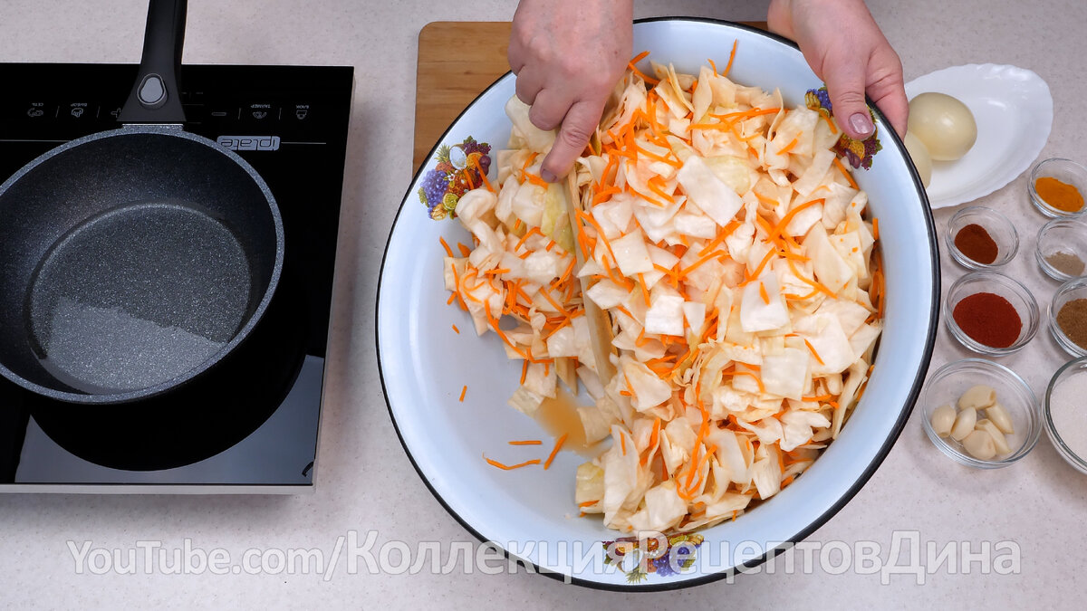 Желтая Маринованная Капуста по-корейски! Яркий салат из белокочанной капусты!  | Дина, Коллекция Рецептов | Дзен