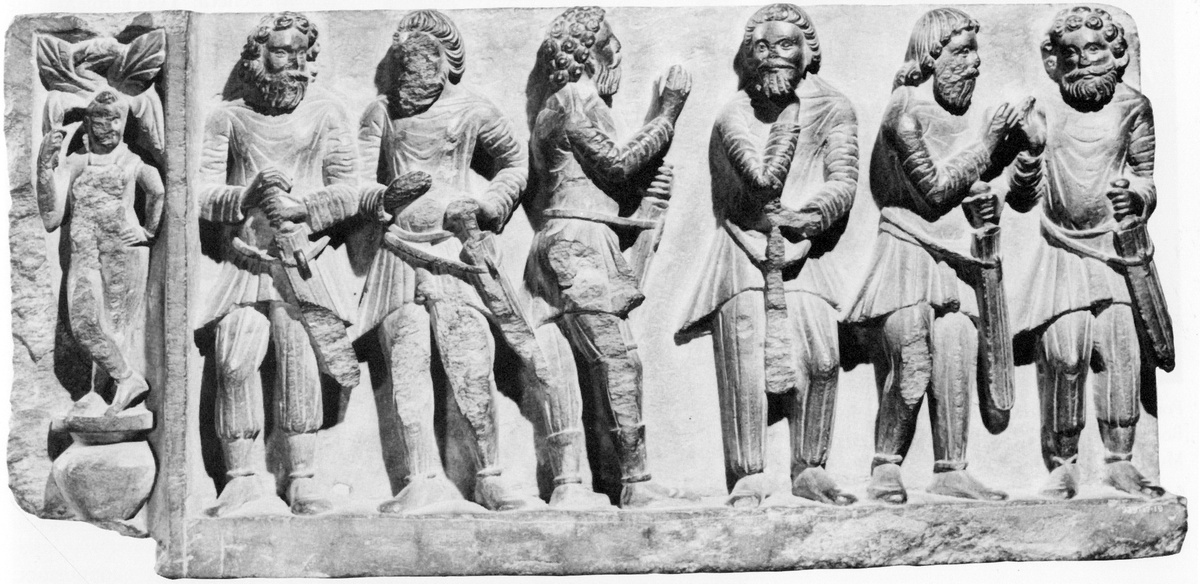 Парфяне. Фрагмент горельефа лестницы. Гандхара. II в.