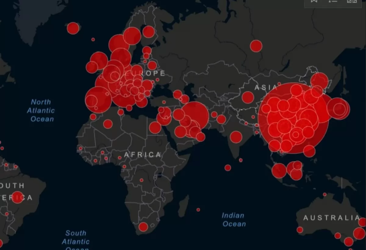 Уникальная возможность отслеживать скорость распространения коронавируса по миру в режиме онлайн.