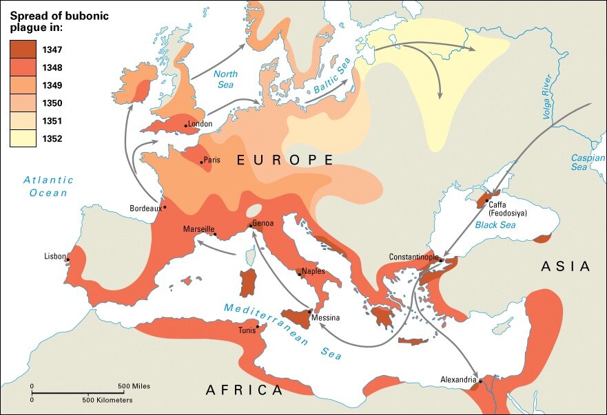 Карта юстиниановой чумы