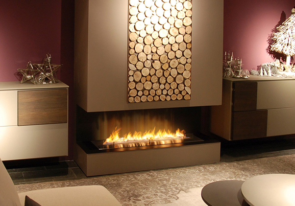 Рис.1. Автоматический камин в современном дизайне гостиной