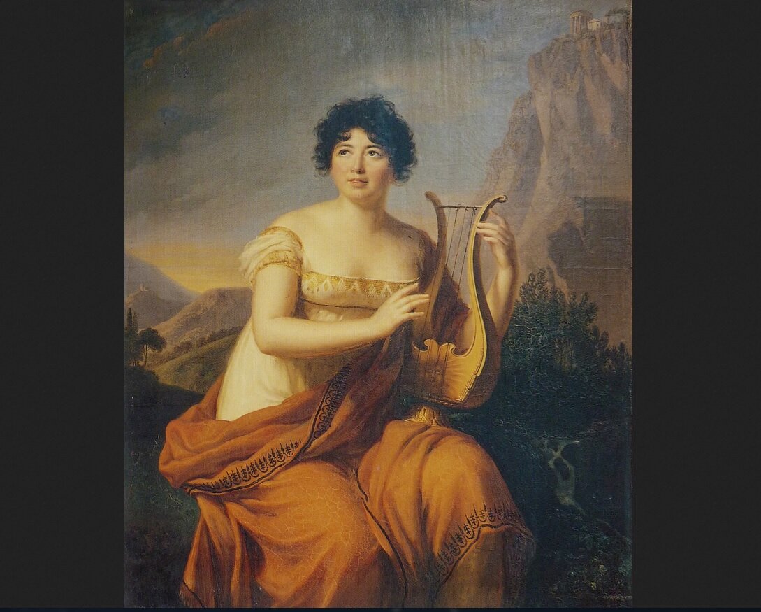  Фирмен Массо. "Мадам де Сталь в образе Коринны". (1807)