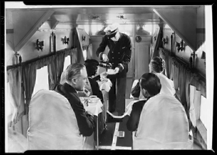 Одноклассный салон трансконтинентального рейса, 1929 год. Фото: Getty Images