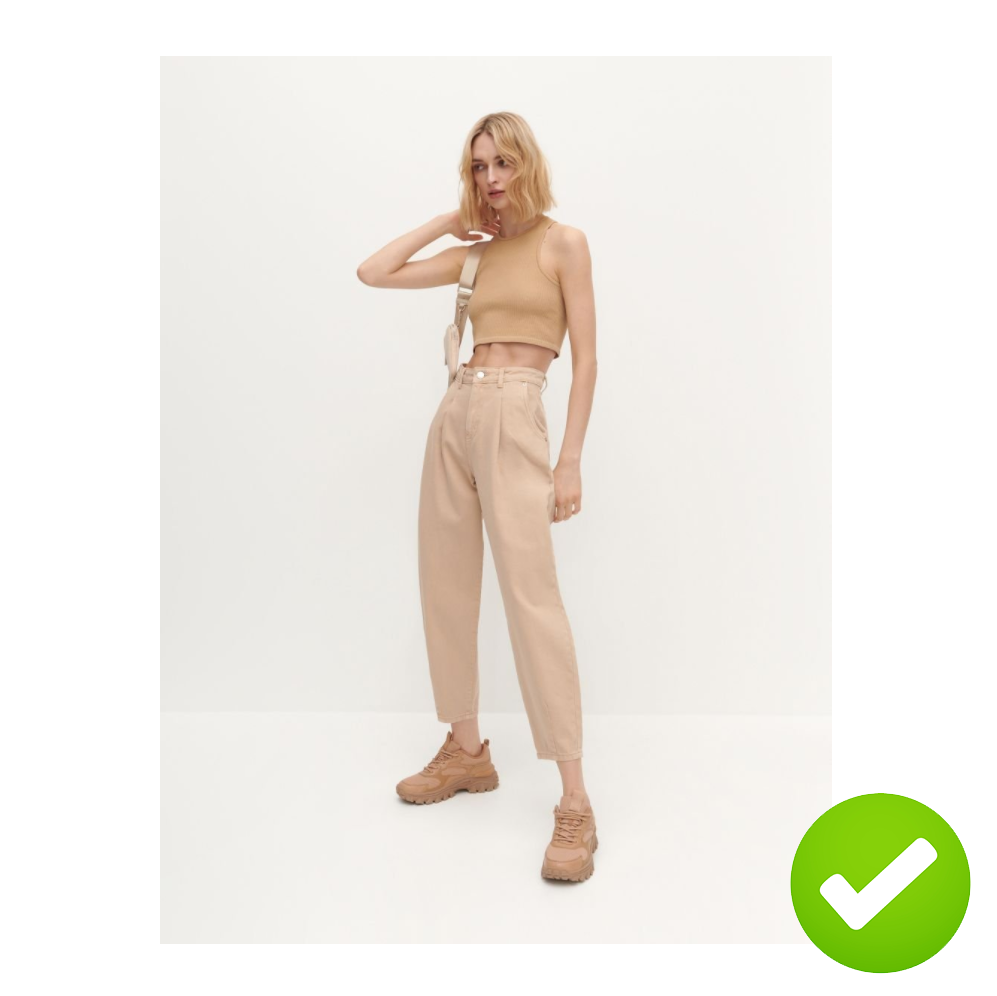 Джинсы с объемными штанинами, Reserved 