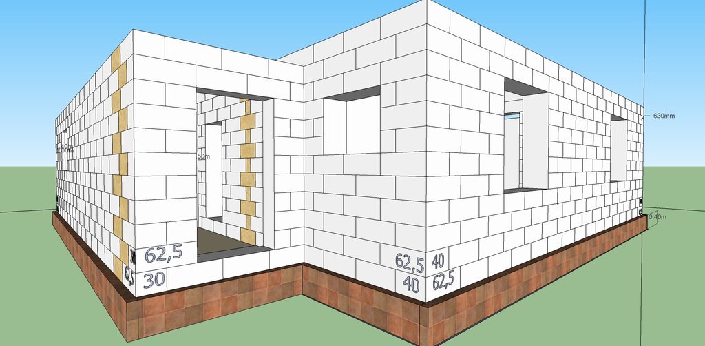 Проект дома 1 этажного из газоблоков