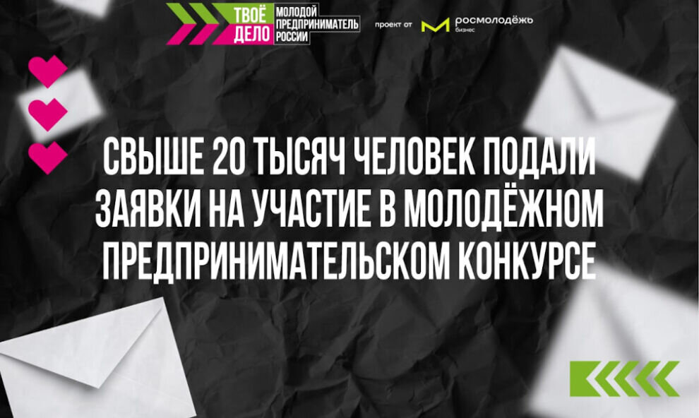    Свыше 20 тысяч человек подали заявки на участие в молодежном предпринимательском конкурсе