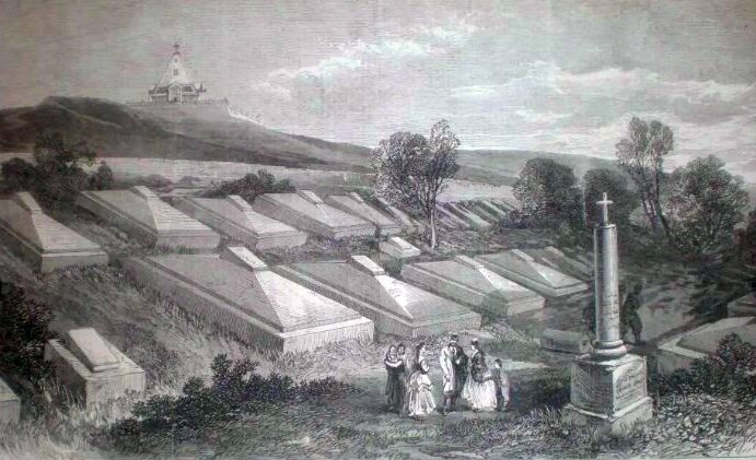 Братское кладбище в Севастополе. Гравюра из английской газеты конца ХIХ в.