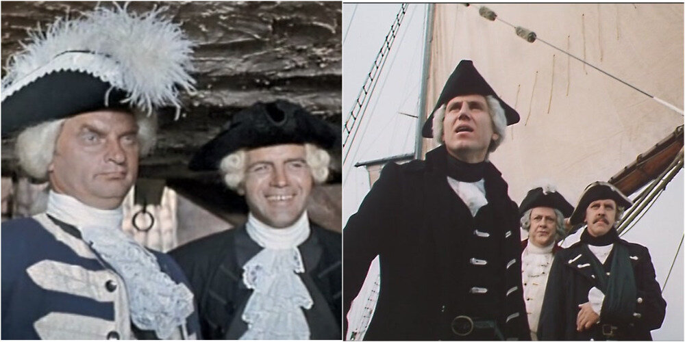 кадры из фильмов "Остров сокровищ" (1971 и 1982 г.г.)