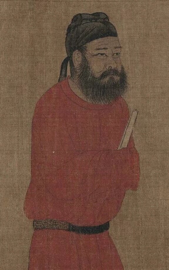 Фрагмент картины "Поднесение дани" (步辇图) художника Янь Либэня (阎立本,ок. 600 — 673 г.)