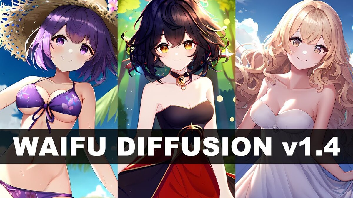 Новая улучшенная модель Waifu Diffusion 1.4 для создания анимэ-персонажей!  | ИИ для 