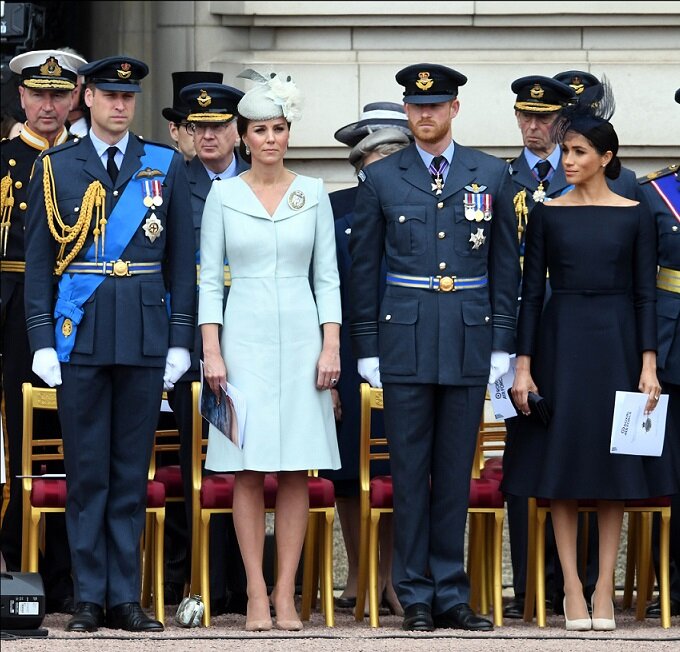 Принц Уильям и Кейт Миддлтон, принц Гарри и Меган Маркл. Фото: Global Look Press