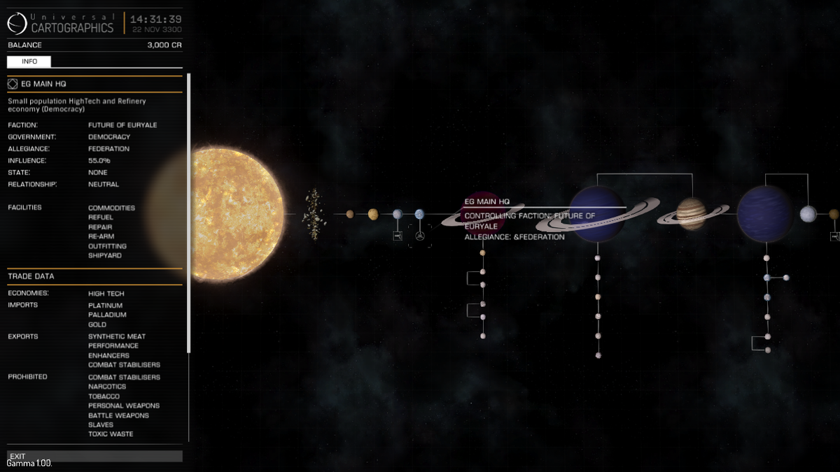 Это пример одной из звёздных систем,на орбите некоторых из планет есть шанс встретить целую КОСМИЧЕСКУЮ СТАНЦИЮ!!!! (На нее, при желании конечно, у вас есть возможность посадить свой собственный звездолет)