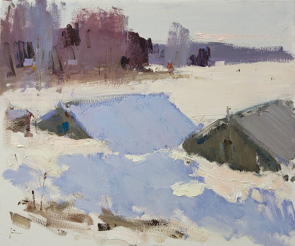 Рыбаки на озере. 2019, oil on canvas, 51х61 cm.