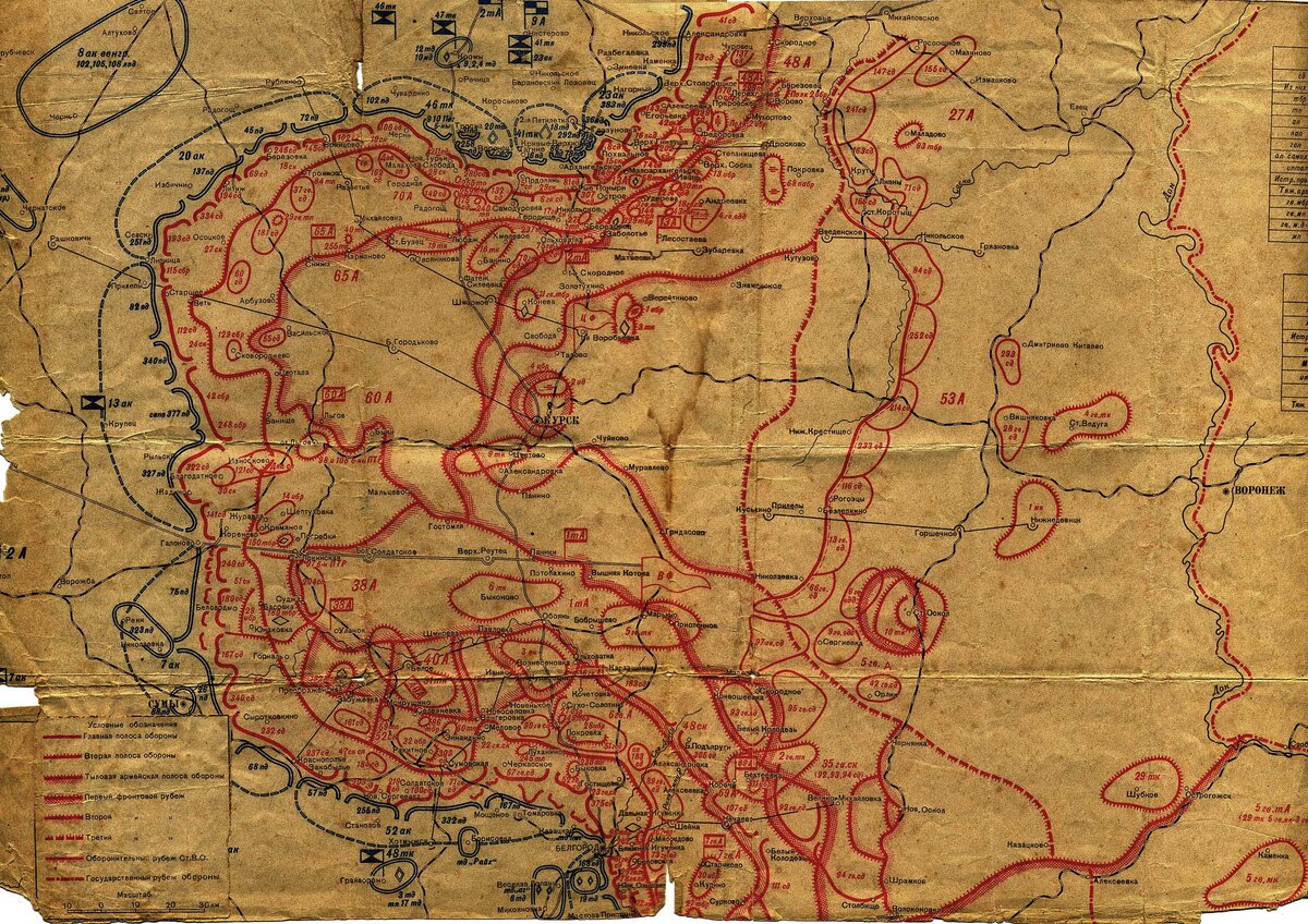 Карта курской битвы северный фас