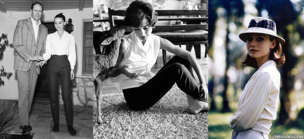 Легендарный стиль. Облик Одри Дюпон. Одри Хепберн белая рубашка джемпер синий. Одри Хепберн рост вес талия размер ноги. 102 Года икона стиля.