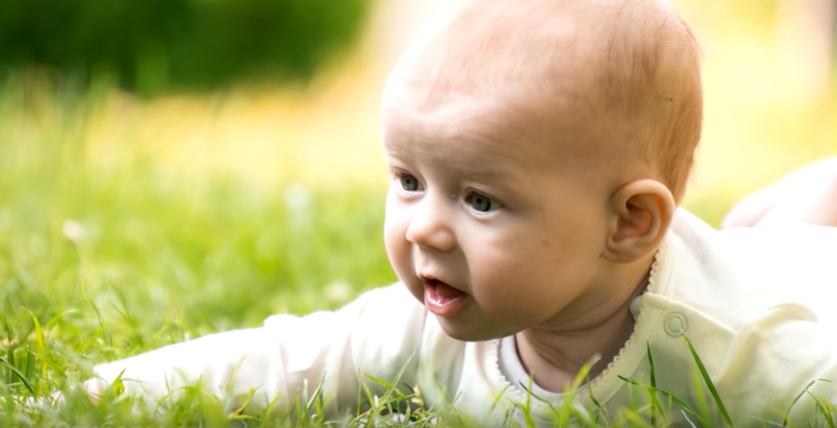 малыш ползёт навстречу к маме