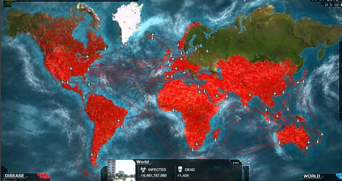 Интерфейс игры Plague Inc: Evolved