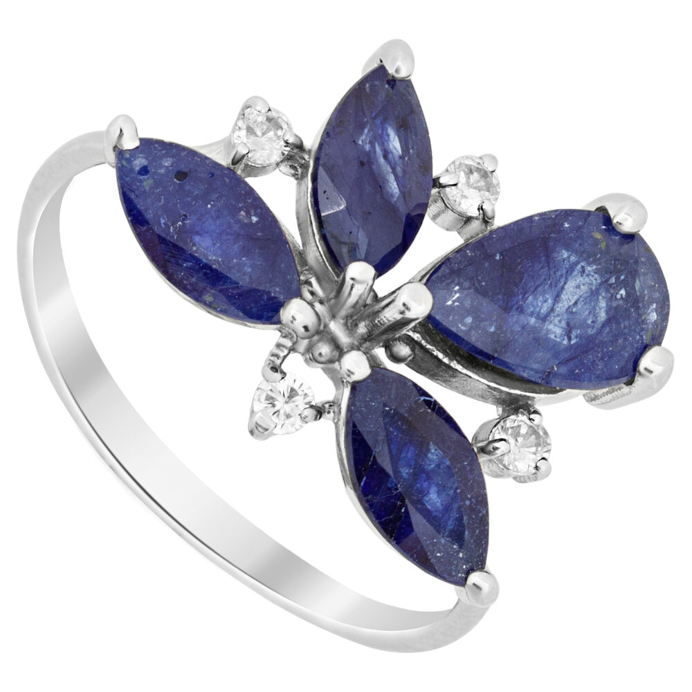 Серебряное кольцо Аврора с сапфиром (интернет-магазин lazurit-online.com)