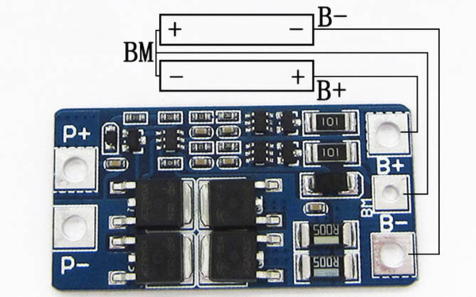Плата BMS 2S на ток 10 А