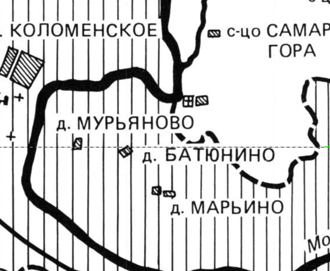 Деревня Марьино на карте 1690 года.