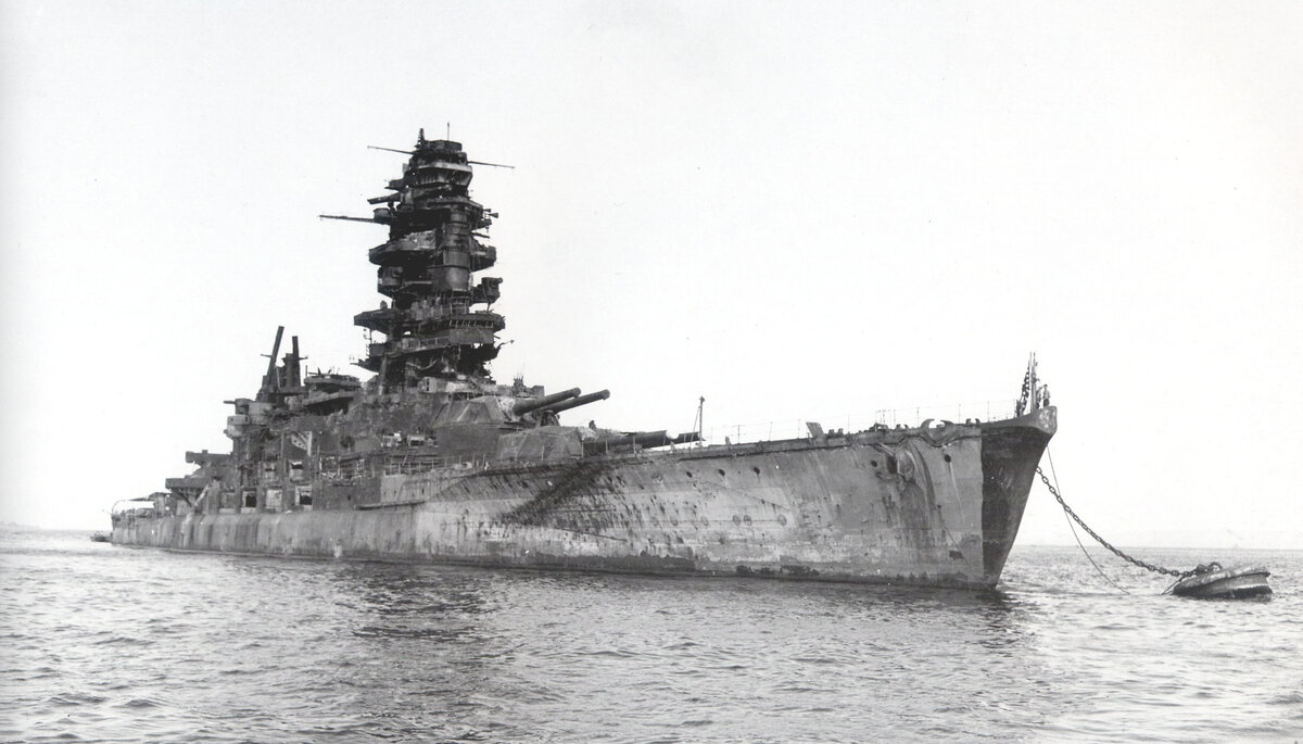 Линейный корабль «Нагато» в 1946 году