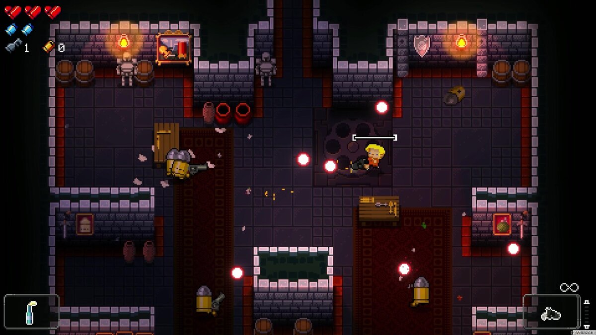 Enter the gungeon комната с вагонетками