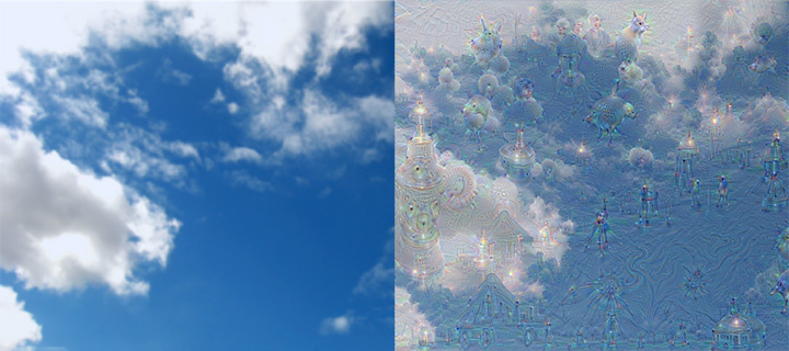 Нейронная сеть Google превращает обычные изображения в картины Николая Рериха, узнавая в силуэтах облаков птиц, людей и даже храмы.